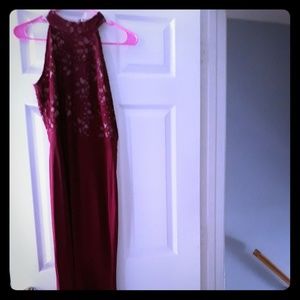 Maroon Lace Gown